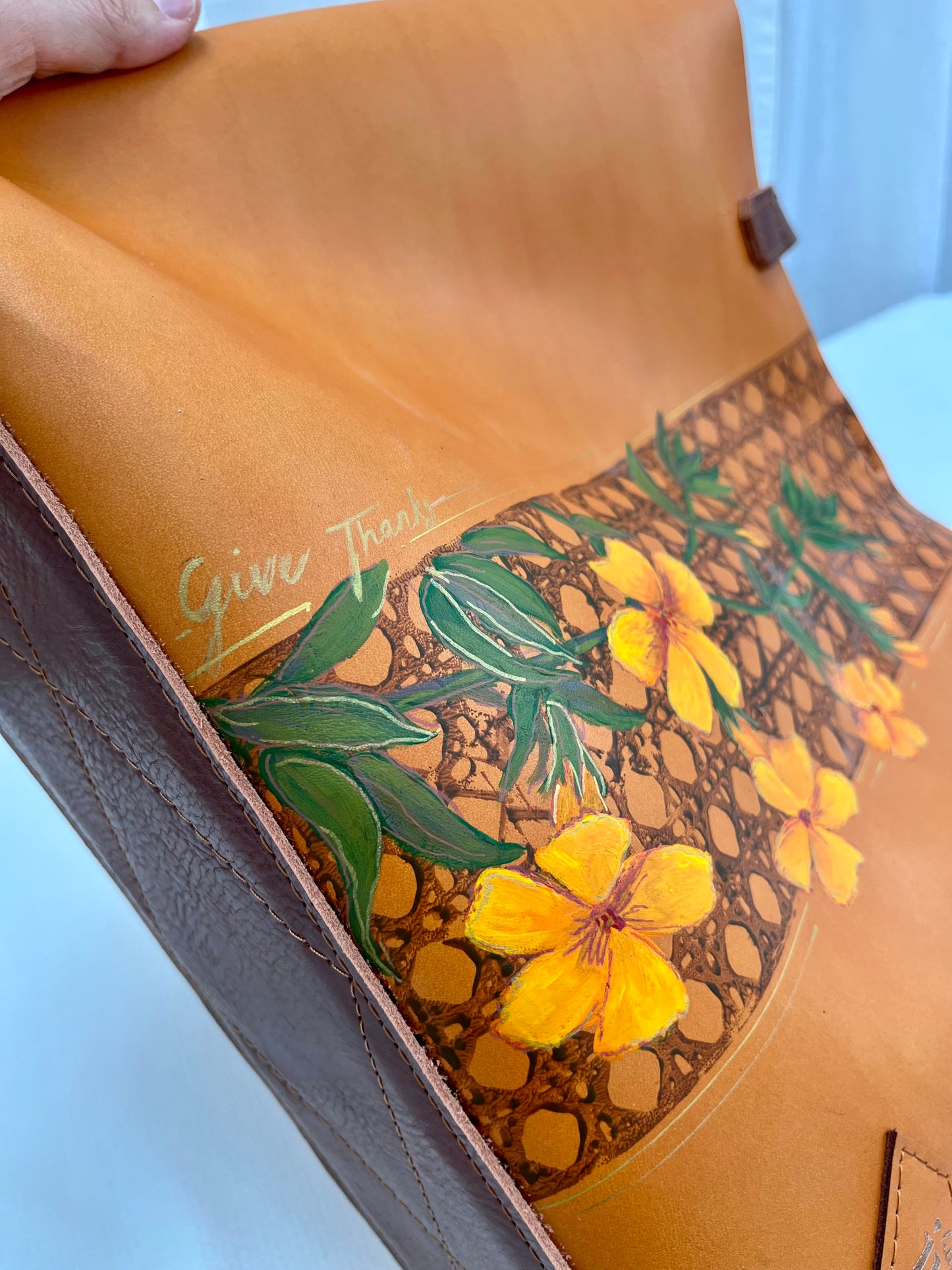 Painted Classic Tote in Pumpkin