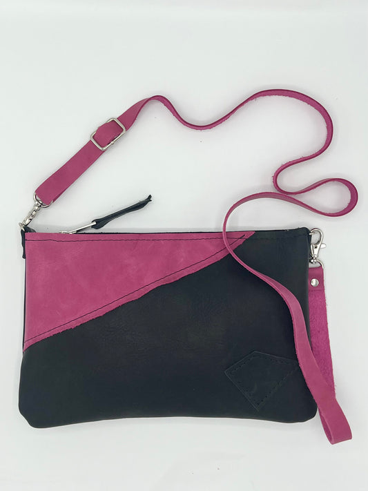 The LJ Clutch in Black & Pink